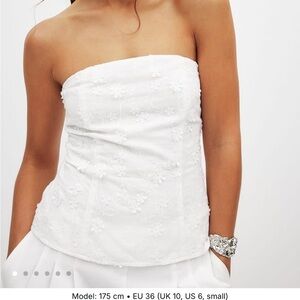 NA-KD Embroidered Bandeau Top